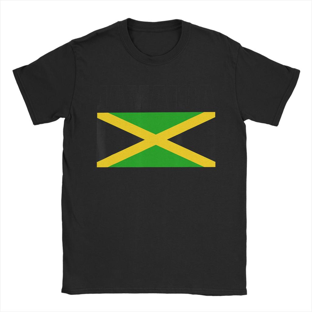 Mens TShirt Jamaican Flag Love Jamaica Novelty Pure Cotton Tee Shirt Short Sleeve  T Shirt Crewneck Tops 4XL 5XL 6XL