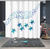 marine animal fabric bathroom curtain 180x 180cm home decoration waterproof shower curtain including hook