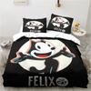 Niedliches F-Felix-Katzen-Bettwäscheset mit Cartoon-Motiv, Bettbezug, Bettbezug, Kissenbezug, Bettdecke, Kingsize-Bett, Queensize-Bett, Jungen, Erwachsene