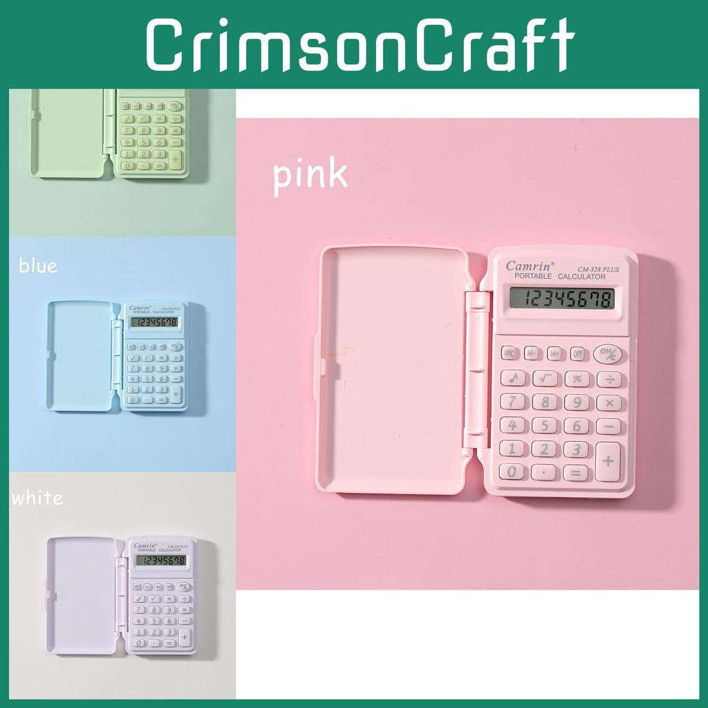 Portable 8 Mini Digit Flip Calculator Office Finance Student Use Easy Carry Gift