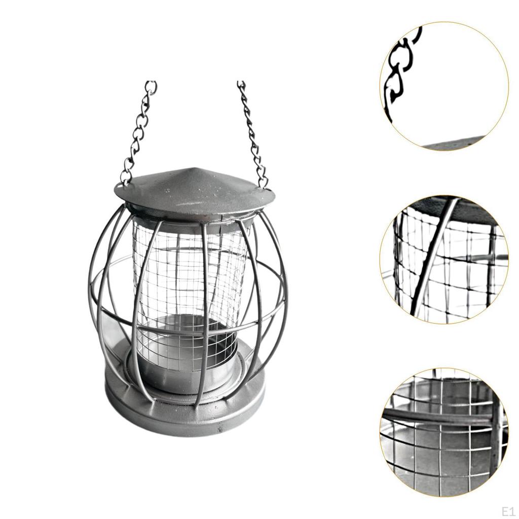 Outdoor Caged Bird Hanging Feeder, with Chain, Lover Gift, Food Dispenser, Birdfeeder, for