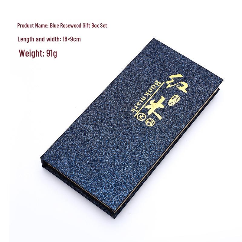 Golden Lattice Ebony Brush Bookmark: Retro Classical Gift for Students