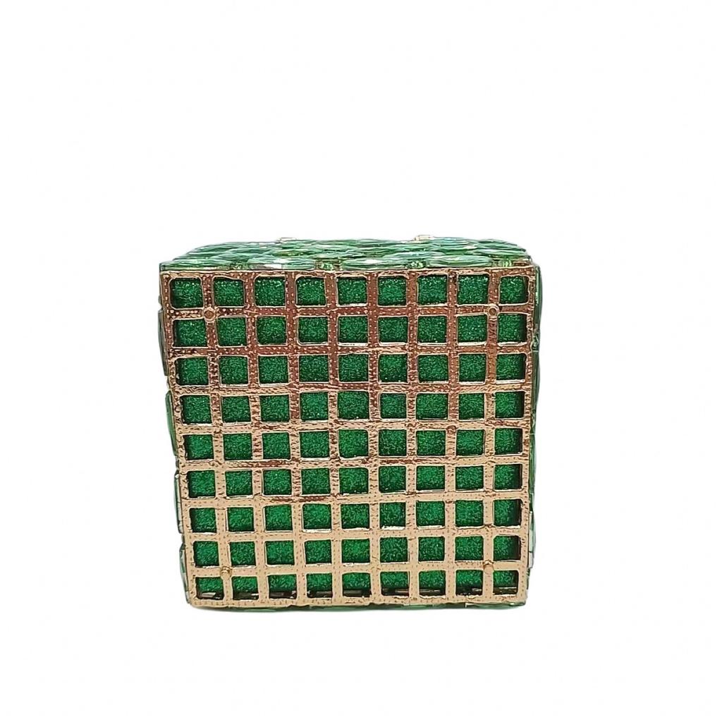 Green/Purple/Red Glass Clutch Diamond Women Box Handbgs Blue/Yellow Evening Clutches Crystal Bags Fushcia Party Bridal Clutch