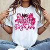 We Fight Together Pink Ribbon Boxing Gloves Print T-Shirt