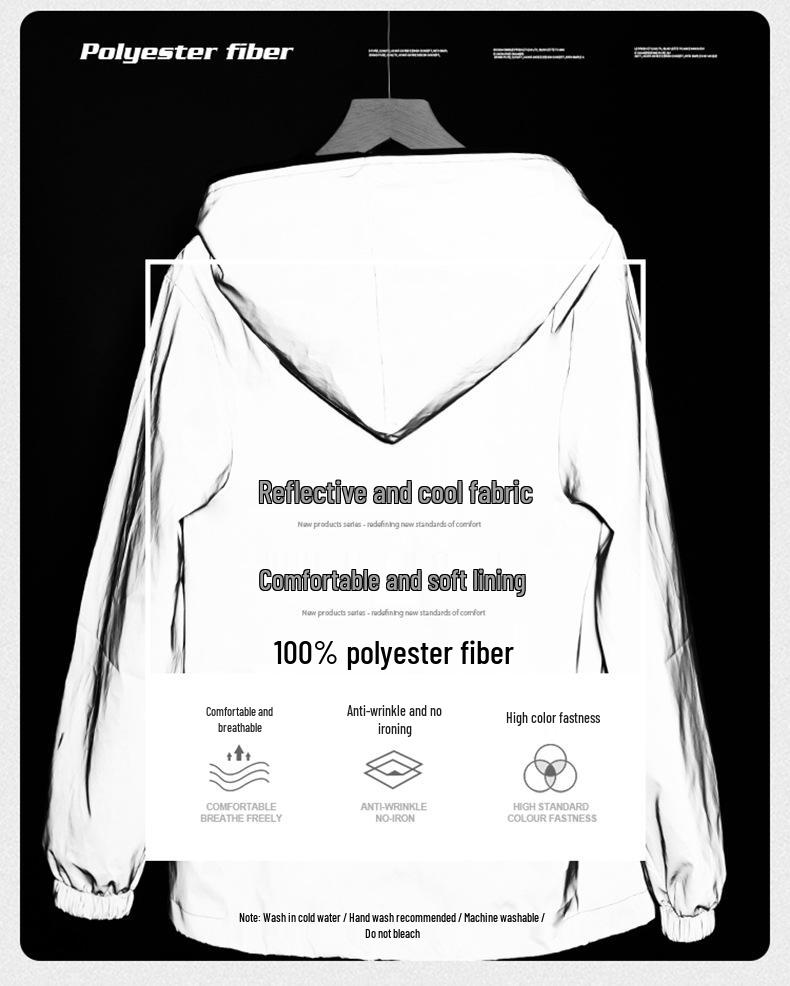 Men's Reflective Hooded Windbreaker: Cross-Border Outdoor Streetwear Casual Jacket with Custom Logo
