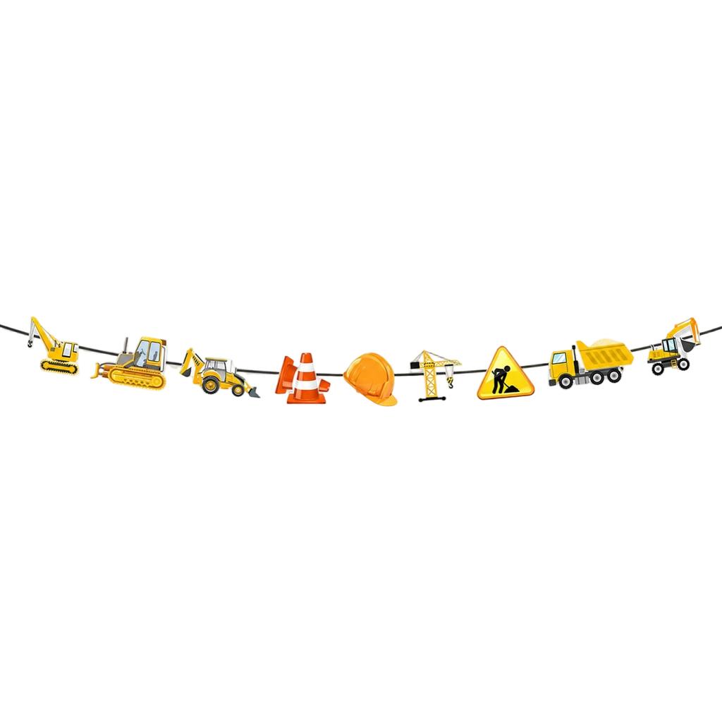 Construction Vehicle Theme Party Decorations Excavator Garland for Kids Birthday