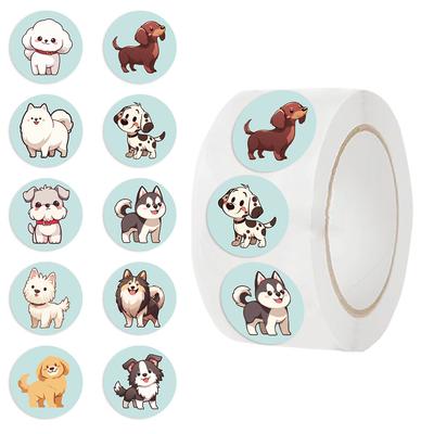 500 Pictures/roll Roll Sticker Hot-selling Tape Cartoon Puppy Handbook Material DIY Decorative Envelope Seal Sticker
