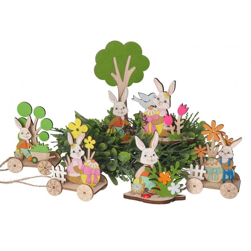 EASTER BUNNY WOODEN DECORATION FIGURE