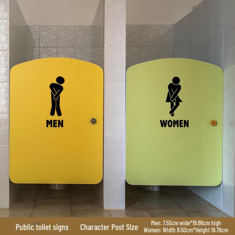 Lukang Waterproof Cartoon Restroom Door Sticker for Kindergarten Toilets