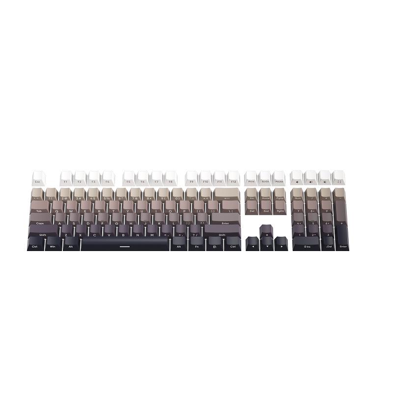PBT Gradient Color Mechanical Keyboard Keycaps, Personalized Double Shot, Side Printed, Translucent, Five-Sided Dye Sublimation, Full Set