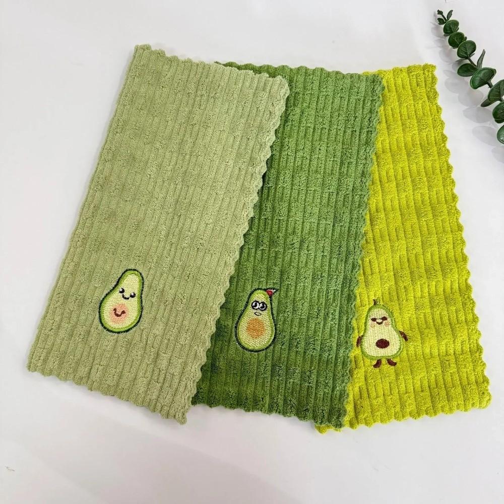 1/4PCS Scouring Pad Kitchen Cleaning Cloths Microfiber Dishcloths Avocado Towel Household Kitchen