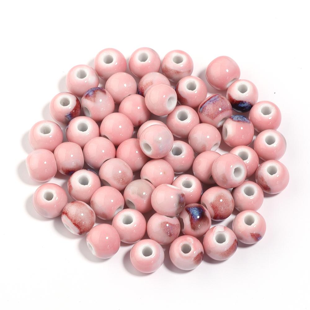 10pcs/lot Colorful Round Shape Ceramic Beads Spacer Beads For Jewelry Making DIY Loose Beads Bracelet Necklace Gift Accessories