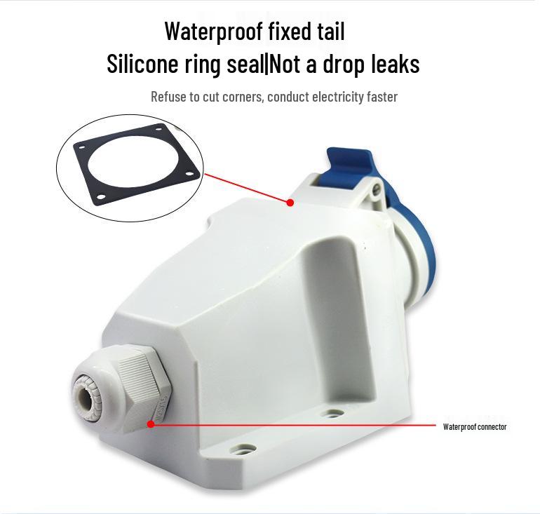 Industrial 32A 3-Pin IP44 Waterproof Plug & Socket Set, 250V Flame-Resistant Connector