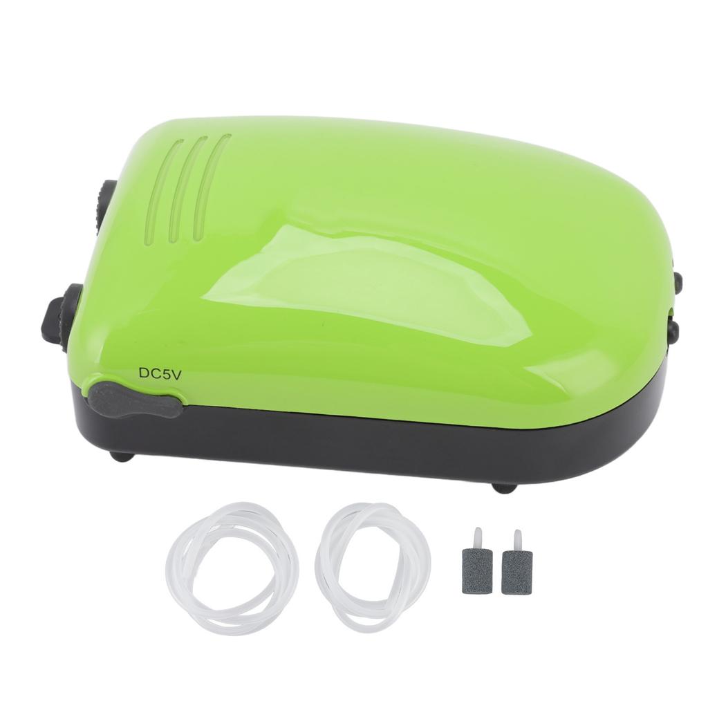 Aquarium Oxygen Pump Quiet Rechargeable 2 Outlets Mini Fish Tank Air Bubbler Pump for Fishing Home