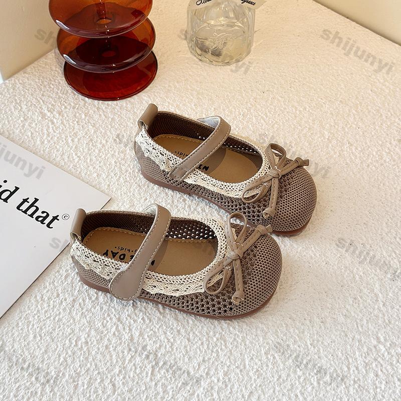 Mode Mädchen Prinzessin Schuhe 2025 Frühling Neu Baby Koreanisch Rutschfest Weich Retro Vielseitig Kinder Freizeitschuhe Mesh Atmungsaktiv Flache Schuhe