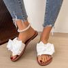 Women's Plus Size Round Toe Slippers - 2025 Fashion Butterfly Flower Sandals, Comfortable and Casual.