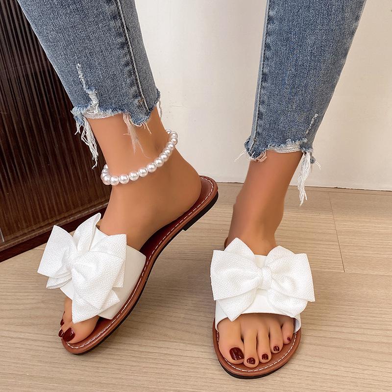 Women's Plus Size Round Toe Slippers - 2025 Fashion Butterfly Flower Sandals, Comfortable and Casual.