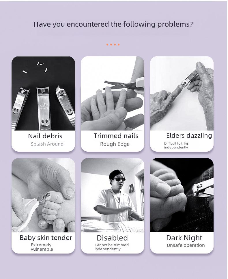 Plně automatický elektrický zastřihovač a bruska na nehty pro dospělé, kojence a seniory