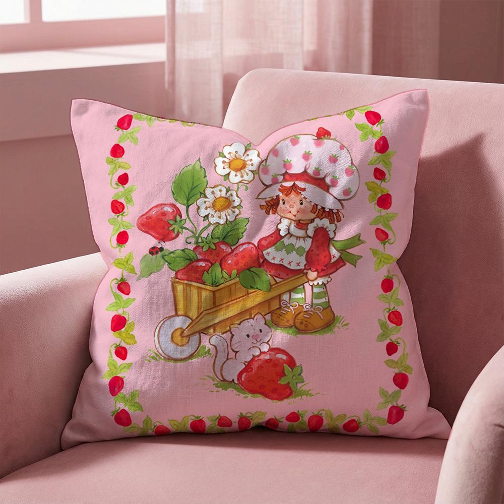 

S-StrawberryS-Cute S-ShortcakeS Cushion Cover Multi-Scene Pillow Cover for Home & Car - Reversible, Soft & Durable for Daily Use 30cmx30cm