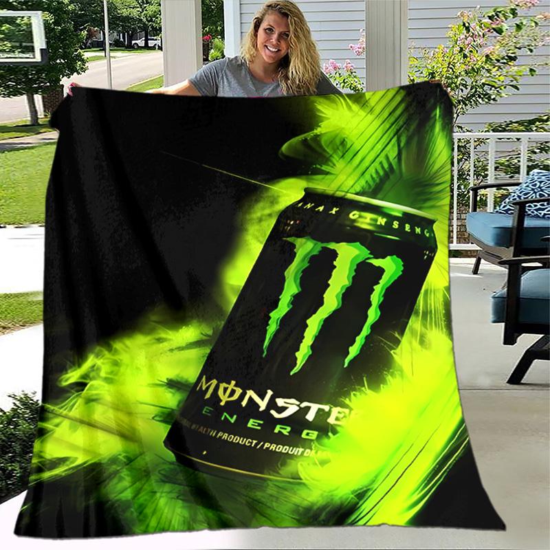 1pc Blanket - Monster Energy LOGO Print Design, Lightweight Blanket for Sofa, Bed- Soft &Warm, Gift for All Seasons