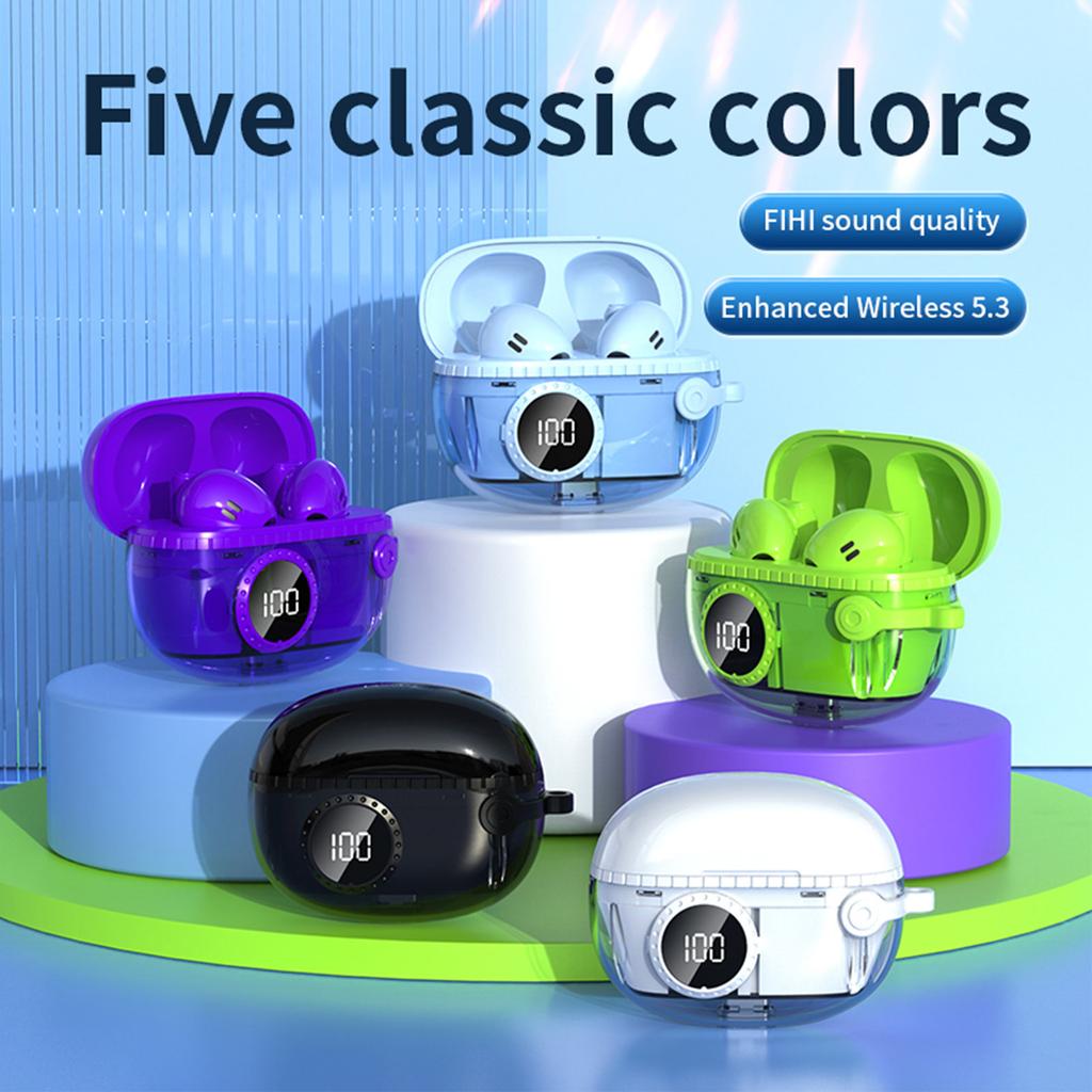 Bluetooth Headphones Ear Buds With LED Power Display Charging Case Earphones In-Ear Earbud With Microphone For Phone & Computer
