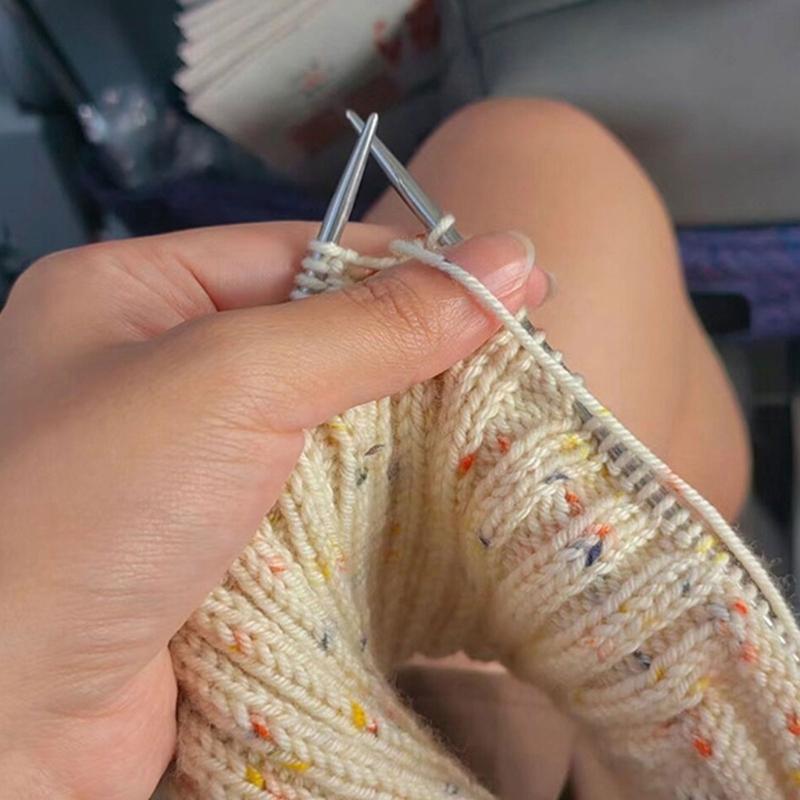 3PCS Steel Circular Knitting Needle with Wire for Blanket Crochet Knitting Needle for Weaving Knitting