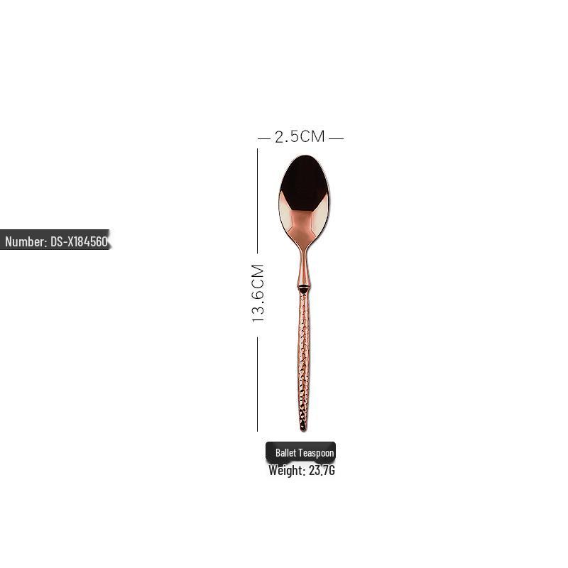 Edelstahl 304 Hammergriff Besteckset: Fruchtmesser, Gabel, Löffel, Steakmesser, Dessertlöffel - 3 Stück