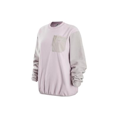 Nike Sportswear Logo Print Fleece Pullover Hoodie with Front Pocket Men Tops Light-Pink Purple FD2376-576