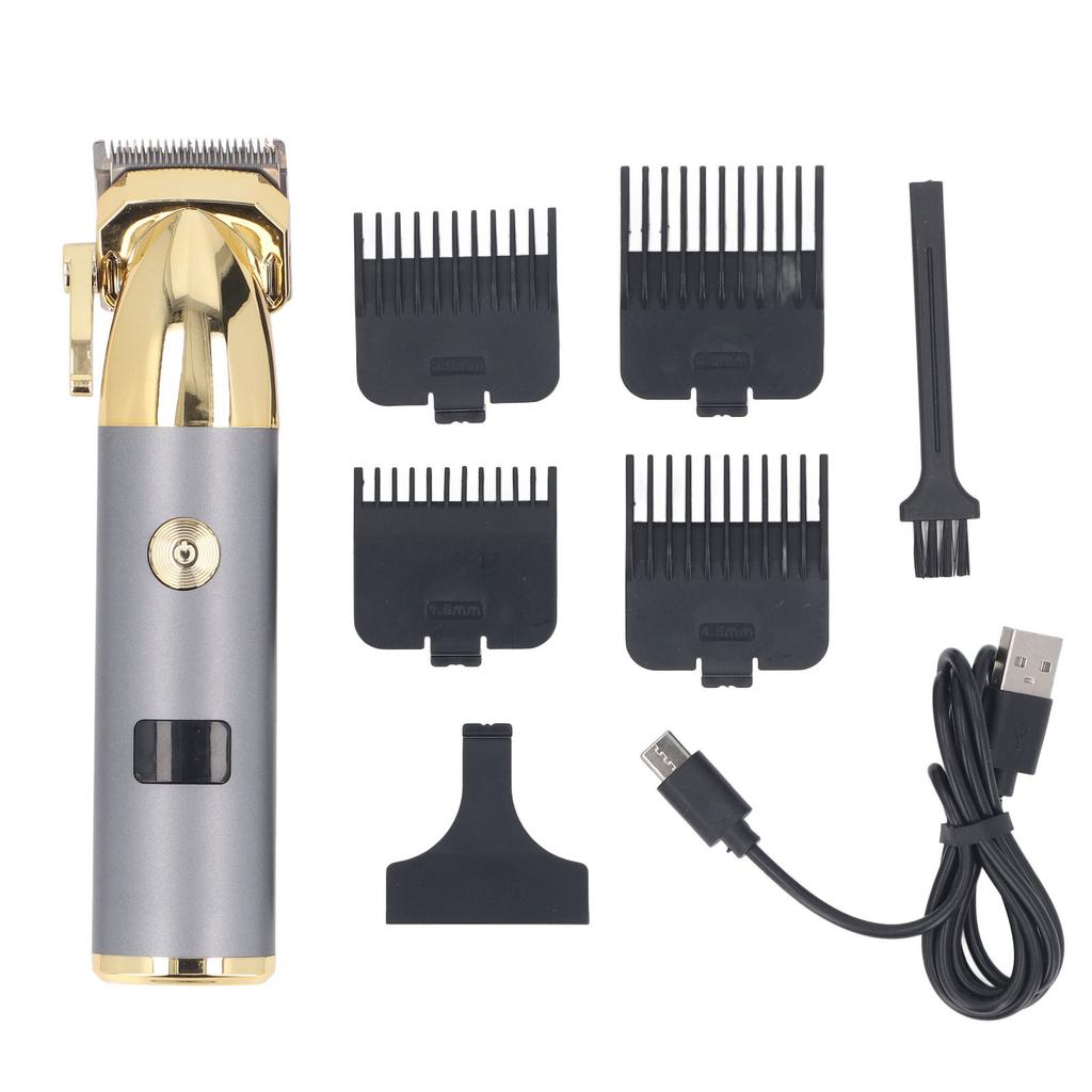 Electric Barber Clipper USB Rechargeable Alloy Professional Portable Men Grooming Trimmer for Home
