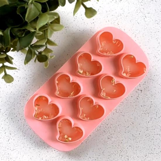 Ice Cube Mold Love Shape Silicone 8-Cavity Ice Cube Tray for Chocolates Jelly Puddings Cake Decorations Romantic Ice Cube Maker