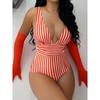 Women's Striped Printed Swimsuit Ladies One-Piece Sling  High Waist Swimsuit