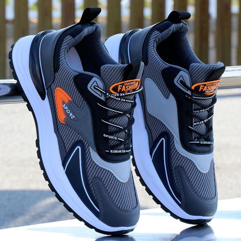 Leather Men's Shoes for Spring New Thick-soled Lightweight Trendy Shoes Simple and Fashionable Teen Sports Shoes