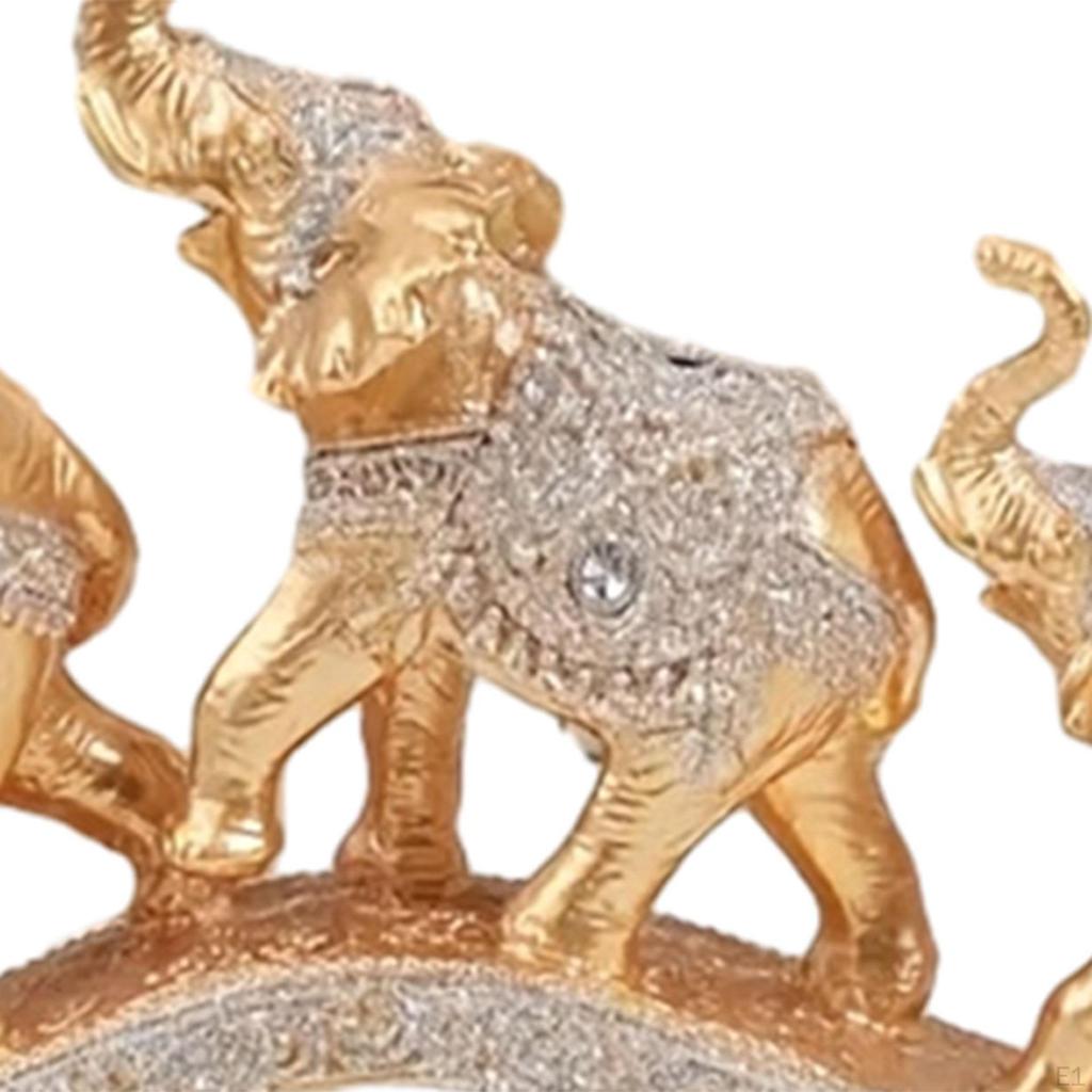 Animal Sculpture Elephant Statue Collectible Decoration Tabletop Ornament Synthetic Resin Figurine