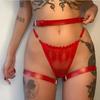 Red Garter Belt Leg Loop Women's Leather Lingerie Erotic Accessories Gothic Harness Sex Toys Bdsm Underwear Adjustable Bodysuit