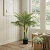 Artificial Palm Tree with 14 PEVA Leaves, 120cm Decorative Artificial Plant with Pot and Moss Effect, Green