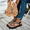 Modische Leichte Große Strand Sandalen für Damen Sommer Neu Runde Spitze Bequeme Fischmaul Freizeit Sandalen