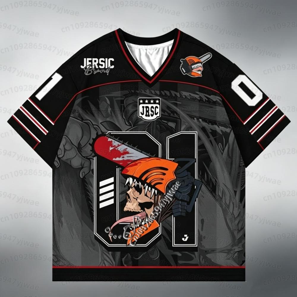 2026 Summer Men's Women Short Sleeve T-Shirt Anime Chainsaw Man Denji Makima Asa Mitaka Print Jersey Men Women Beach T-Shirt
