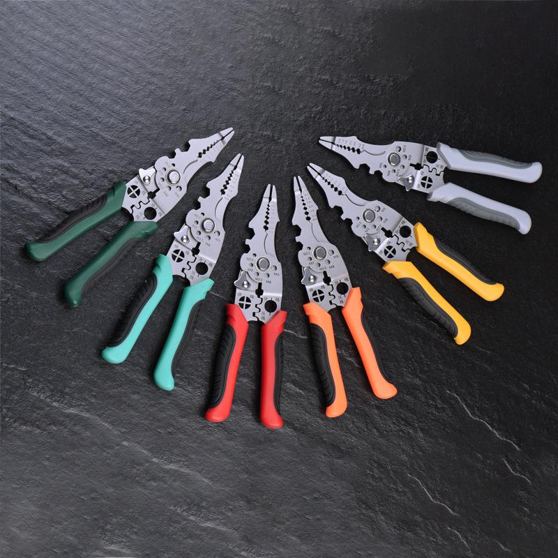 Multifunctional Electrician Pliers: Wire Stripper, Separator, Crimper, Skinner, Wrapper, Cutter