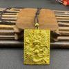 Vietnamesischer Sandgold Buddha Anhänger: Vergoldetes Maitreya Flammen Design