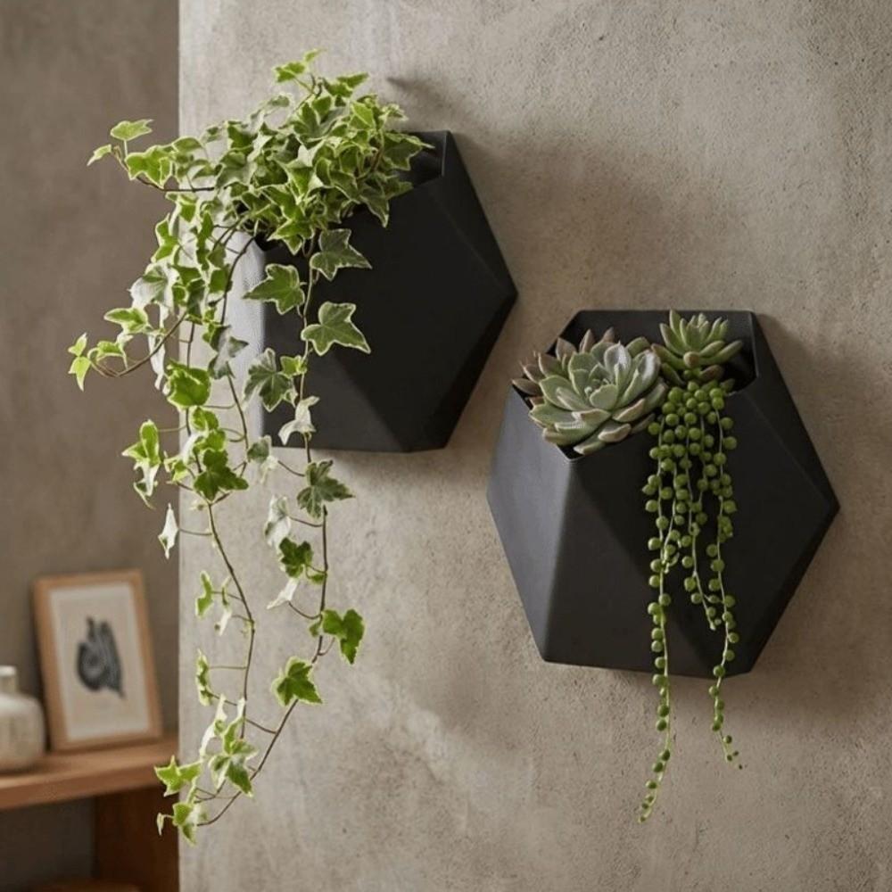3D Printed Hexagonal Flower Pot Wall-Mounted Succulent Plant Basin  Green Plant Placement