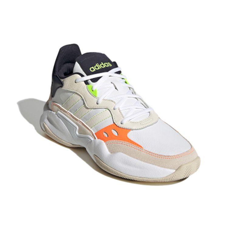 Adidas Neo Streetsport 2.0 Round Toe Breathable Low Top Basketball Shoes Men Sneakers Off-White Orange FX9612