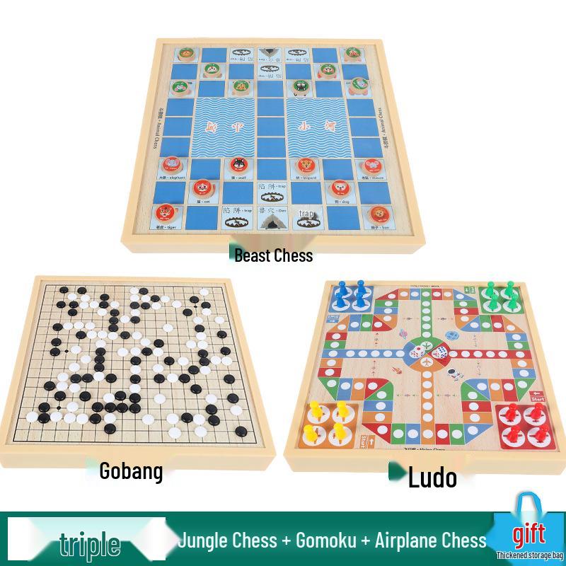 Magnetic 5-in-1 Game Board: Go, Five-in-a-Row, Flying Chess, Checkers, Chinese Chess - Educational Fun for Kids