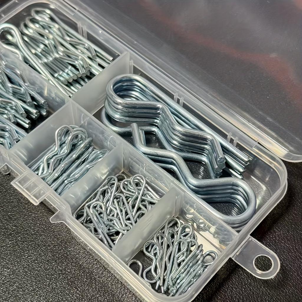 100 pcs Cotter Pins Spring Connectors 2 Mm, R-Clips Splint Assortment Galvanised Spring Pins Safety Pins Set