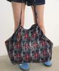 Ronron Pattern Logo Shopper Red Check