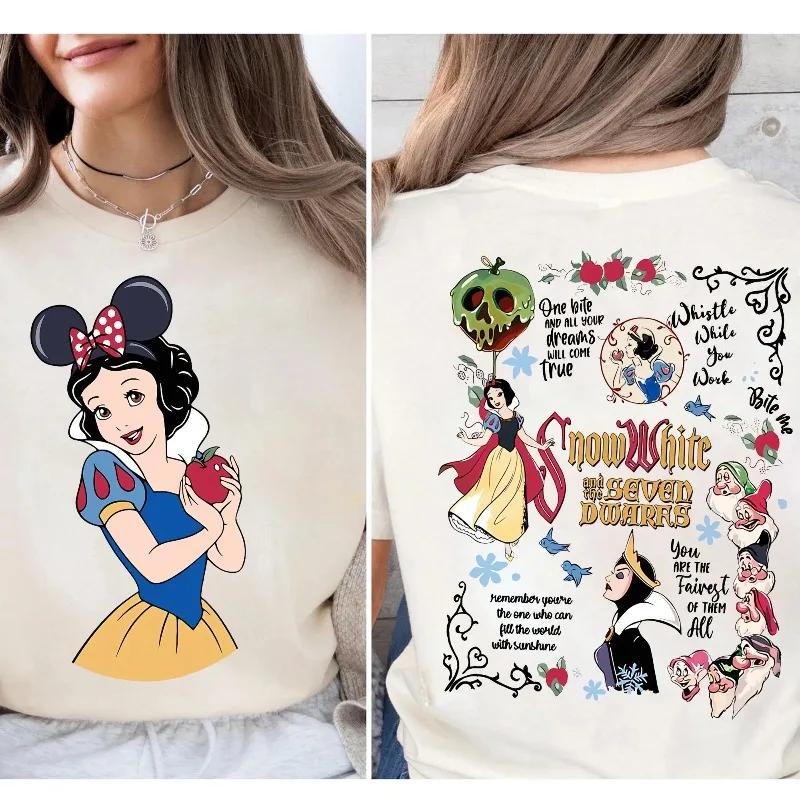 Reversible Snow White shirt vintage Snow White and the Seven Dwarfs Tshirt Unisex base layer for all seasons S