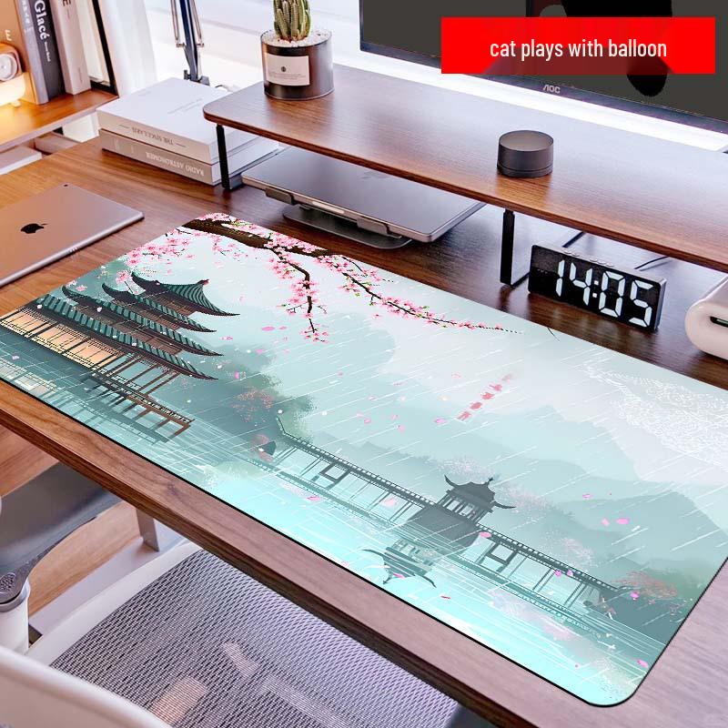 Extra Large Ancient Landscape Mouse Pad - Thick, Lock Edge, One-Piece Desk Mat