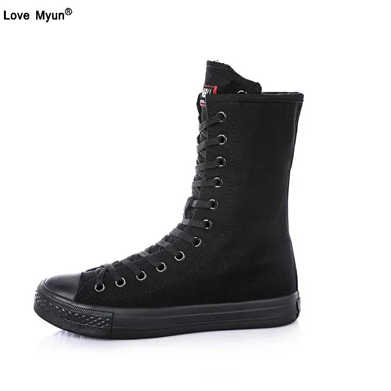 High Quality Fashion High Top Canvas Shoes for Women Hot Selling Women's Shoes Classic Lace-Up Boots for Women Botas Para Mujer