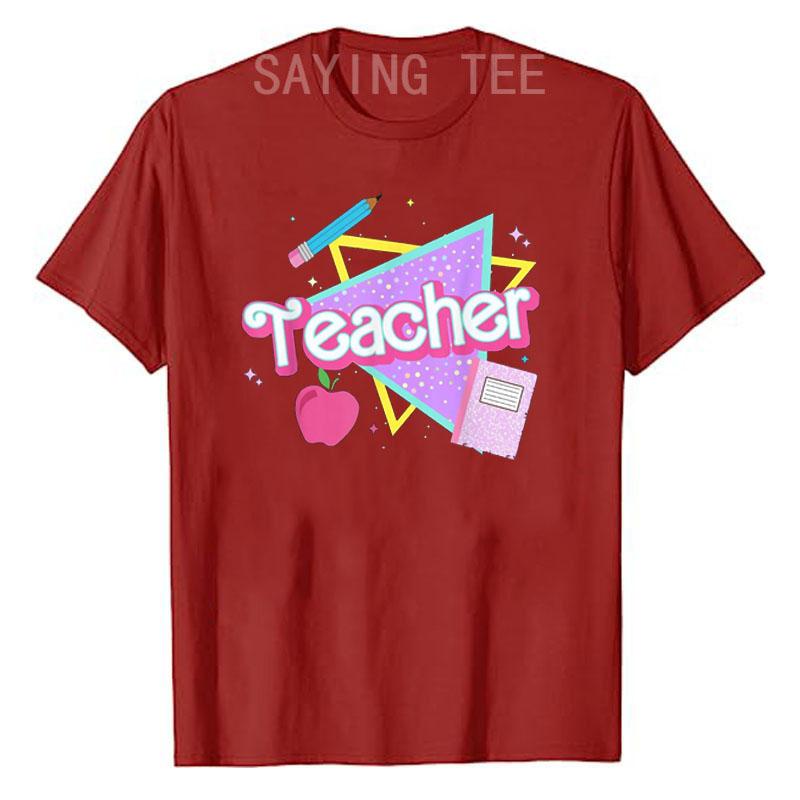 

Cute Teacher TShirt Gifts Back To School Clothes First Day of School Cool Graphic Tee Casual Tops Awesome Math Teachers Apparel S