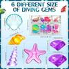24Pcs Diving Gems Pool Toys Large Oceans Gem Diamond Gems Pirate Treasure Chest Summer Underwater Swimming Toys