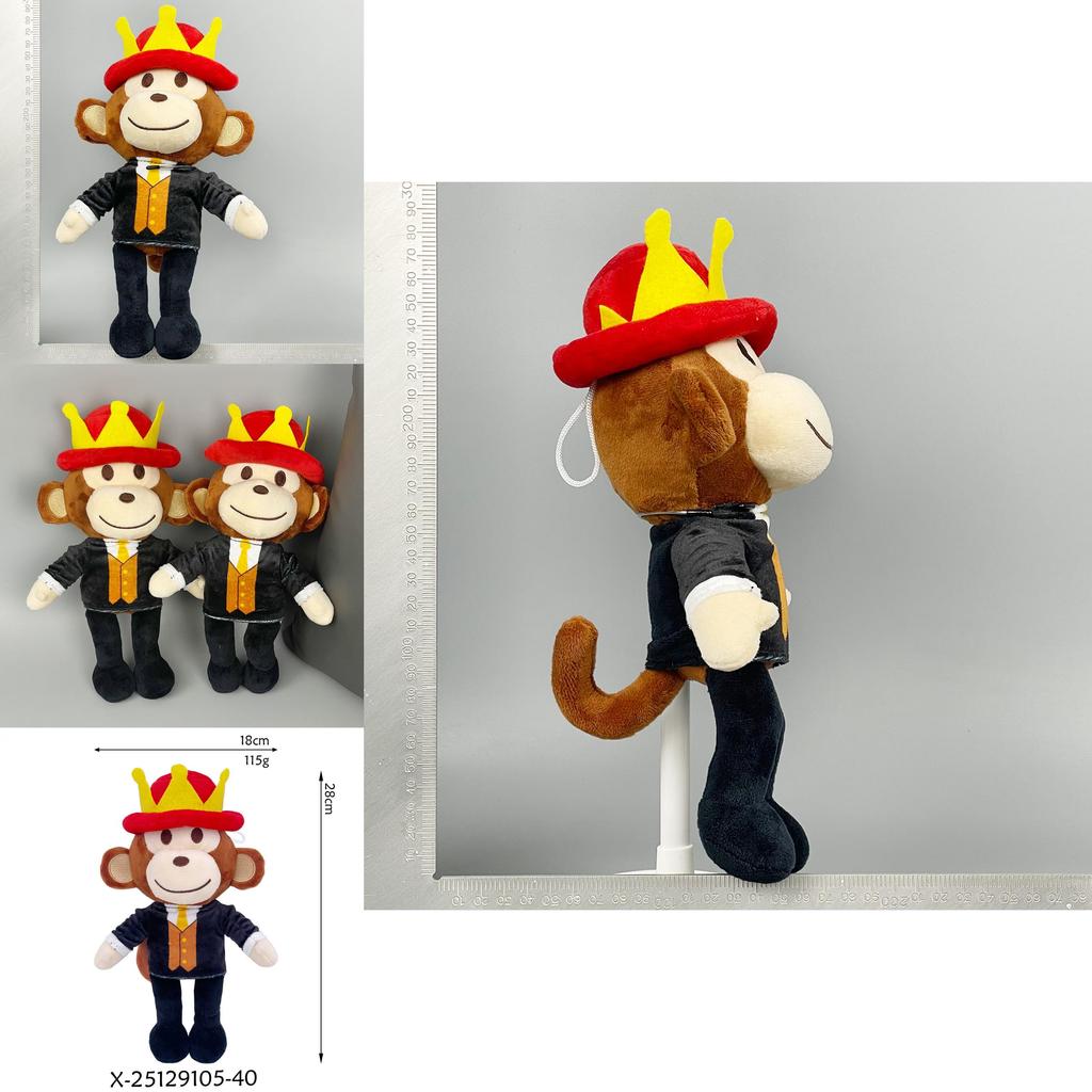 Steal A Brainrot Jandel Black Monkey Plush Toy With Red Hat Soft Cotton Collectible For Kids And Fans